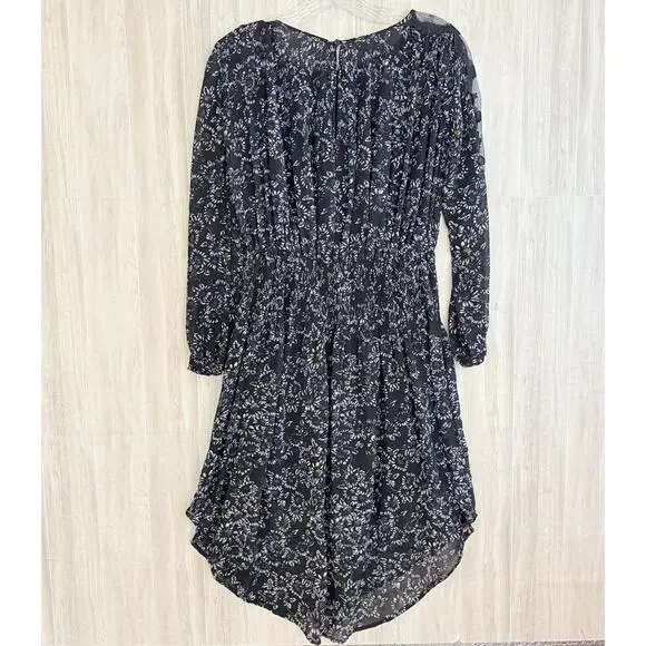 Free People Dress Open Back Size XS Black & Purple Floral Boho Charlotte Lace - Picture 4 of 16